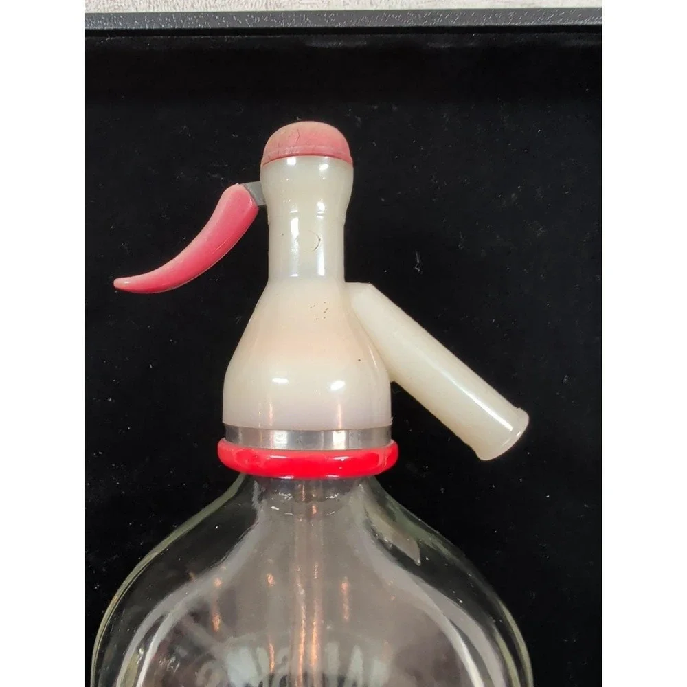 Vintage‎ Marsh's Soft Drinks Barrow Etched Glass Seltzer Bottle Soda Siphon